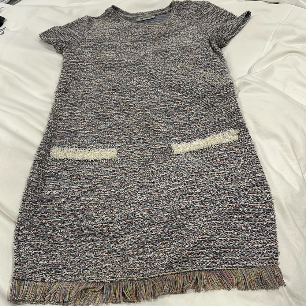 ZARA TWEED DRESS SIZE S WITH PEARL EMBELLISHMENTS - Picture 7 of 14